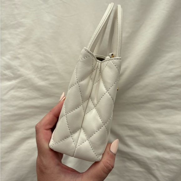 NWT π€ CHANEL 24P White Leather Small Nano Shopper Kelly Bag - Picture 12 of 16